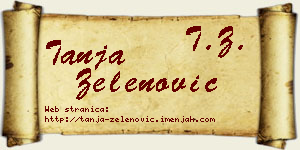 Tanja Zelenović vizit kartica